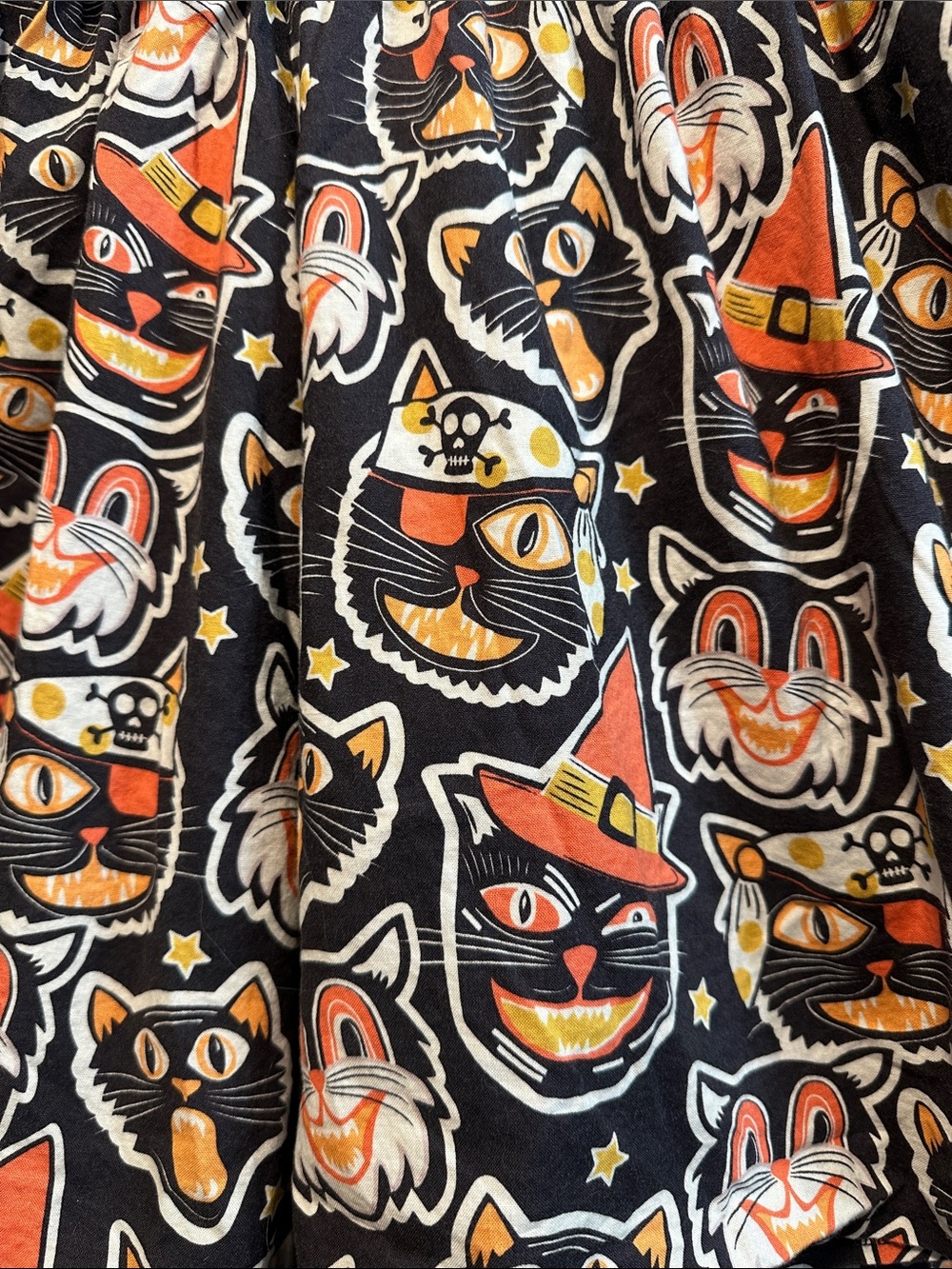 Handmade Halloween Cats Mini Skirt Stretch Waist S-L - Picture 2 of 2